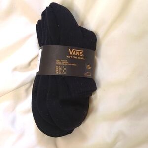 Black Vans socks. 3 pack. Men's shoe sizes 6.5-9